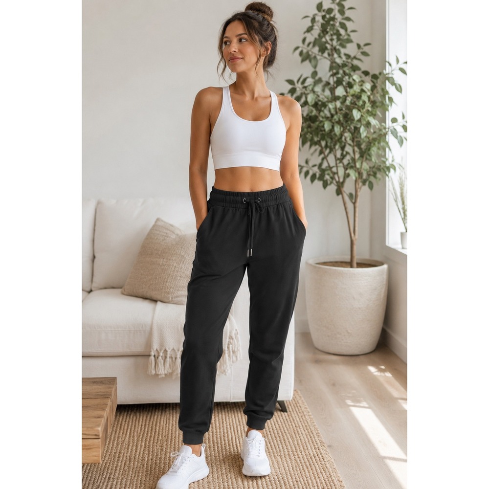 Lululemon Women's Black Jogger Size 6 Woven Athleisure Gym Athletic